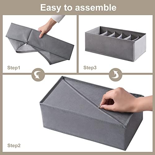 6 Pack Woven-Fabric Dresser Drawer Organizers, 36 Cells - Image 6