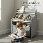 Humble Crew 3 in 1 Kids Bookshelf, Toy Organizer and Rolling Toy Box - Image 5