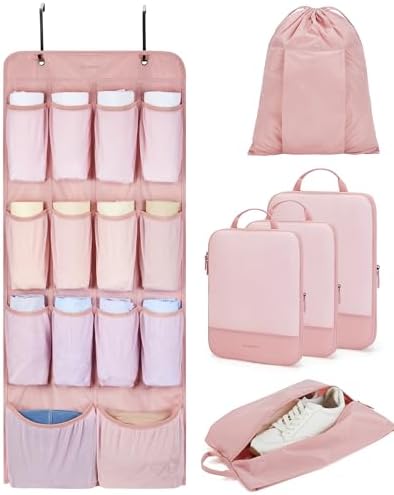 BAGSMART Hanging Compression Packing Cubes 6 Set Cruise Travel Essentials by BAGSMART