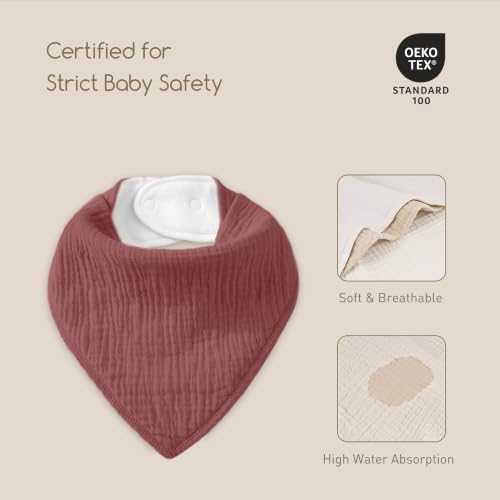 8 Pack Muslin Baby Bandana Bibs - Image 5