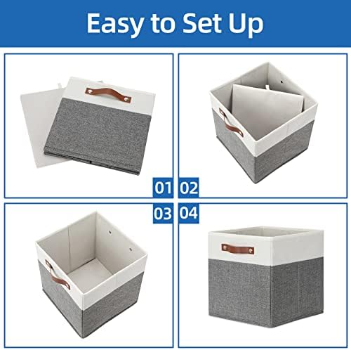 Temary Storage Cubes 12x12 Fabric Cube Storage Bins Foldable Storage Baskets - Image 7