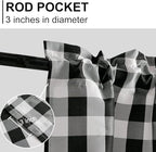 Hiasan Black and White Buffalo Plaid Curtains Valances, 52W x 18L, 1 Panel - Image 4