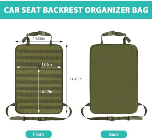 Car Seat Back Organizer, Tactical MOLLE Sag Proof Vehicle Panel Backseat Cover - Image 2