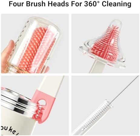 Aynmer Baby Bottle Brush, 10 in 1 Travel Baby Bottle Cleaner Brush Set - Image 4
