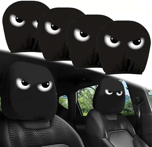 2PCS Funny Cartoon Car Headrest Covers, Cute Funny Cartoon Eyes Car Seat Head by SSFUN