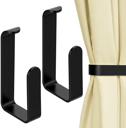 Grevosea 2 Pack Adhesive Curtain Holdbacks No Drill Curtain Tiebacks Curtain by Unknown