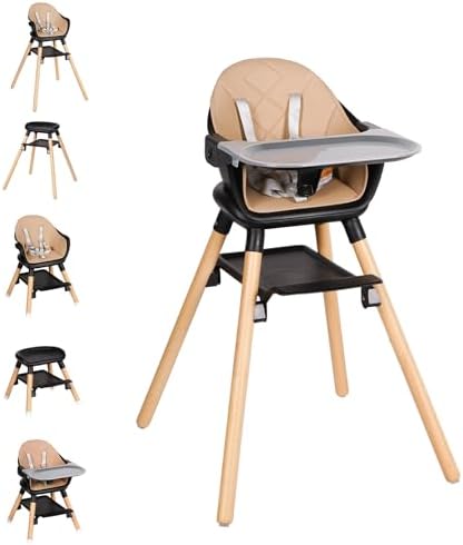 High Chair, 6 in 1 Convertible High Chairs by Komcot