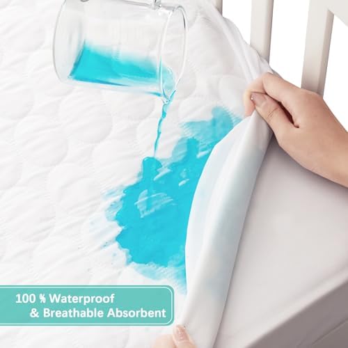 Biloban Crib Mattress Protector Waterproof Sheets Fitted 52” x 28” - Image 5