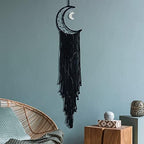 Boho Macrame Wall Hanging, Crochet Moon Star Dream Catcher - Image 4