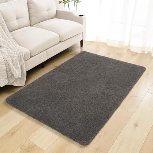 Polyester Bathroom Rug 40"x60" Taupe, Large Soft Shaggy Bath Mat by Kildoss