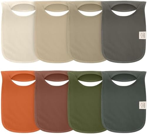 KeaBabies 8-Pack Bibs for Baby Girls, Boys Pullover Baby Bibs 6-36M by KeaBabies