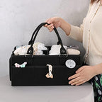 XUANGUO Large Baby Diaper Caddy Organizer, Felt Basket - Image 2