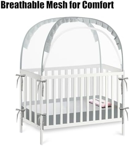 PandaEar Pop Up Crib Tent to Keep Baby from Climbing Out, Breathable Crib Net - Image 4