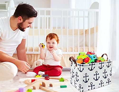 Kids Storage Basket Nautical Gift Basket Empty Boys Toy Storage Bin Organizer - Image 4