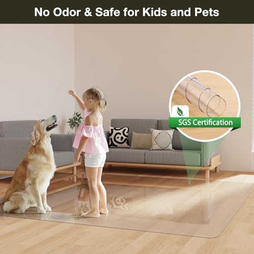 Crystal Clear Floor Mat 4×6ft, Upgraded Easy Flat Waterproof Vinyl Rug Cover - Image 5