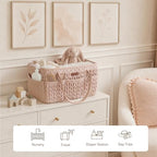 Konssy Baby Diaper Caddy Organizer, Braided Quilted Design - Image 6