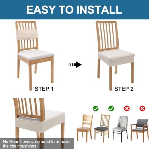 Smiry Waterproof Seat Covers for Dining Room Chairs - Image 5