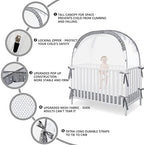 L RUNNZER Pop Up Baby Crib Tent, Crib Net Canopy to Keep Baby in, Crib Mosquito - Image 4