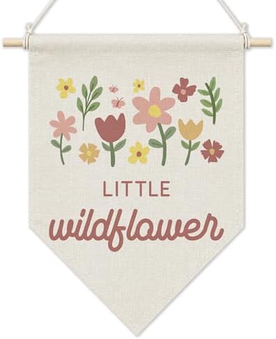 KYTWSFWS Wildflower Nursery Wall Art Pennant Flag, Girls Room Wall Decor by Unknown