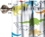 Dinosaur Kids Valance Curtains, Cartoon Colorful Dino Blackout Window Drapes - Image 4