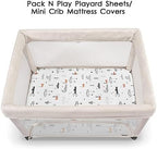 Pack n Play Sheets, BROLEX 2 Pack Mini Crib Sheets, Stretchy Portable Fitted - Image 6