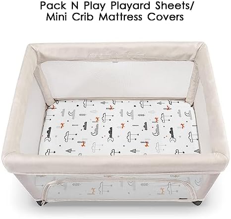Pack n Play Sheets, BROLEX 2 Pack Mini Crib Sheets, Stretchy Portable Fitted - Image 6