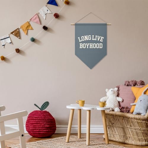 Long Live Boyhood Wall Hanging Banner, Minimalist Room Decor - Image 3