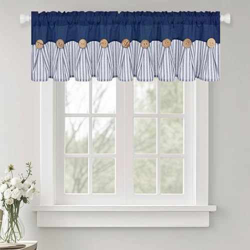 ASPMIZ Farmhouse Cotton Linen Valances by ASPMIZ