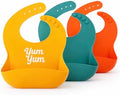 Baby Silicone Bibs 3 Pack, Waterproof BPA-Free Bib by Unknown