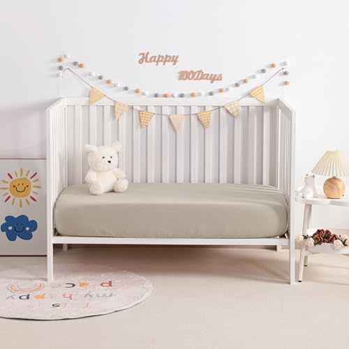 NTBAY Crib Muslin Fitted Sheets, 2 Pack, 28 x 52 - Image 2