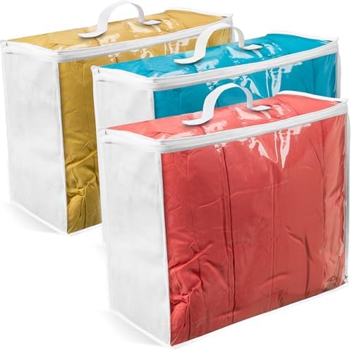 VitalUp Clear Plastic Storage Bags, Durable Zippered Storage Bags by Vitalup