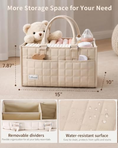 Baby Diaper Caddy Organizer, Portable Nursery Storage Basket - Image 3