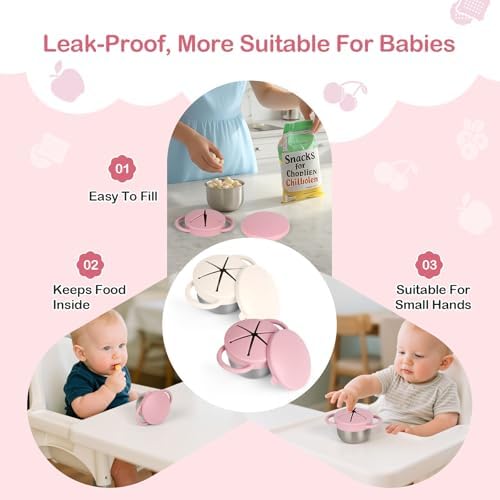 Daximo 2 Pack Snack Cups for Toddlers Spill Proof - Image 2