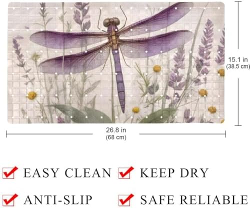 Bath Tub Shower Mat, Washable Bathtub Floor Mats, Suction Cups and Drain Holes - Image 4