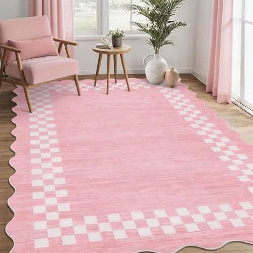 GarveeHome Washable Rug 5x7 for Living Room Large Bedroom Scalloped Rug by GarveeHome