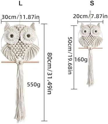 Achart Owl Macrame Wall Hanging-Hand Woven Boho Tapestry-Macrame Wall Decor - Image 2