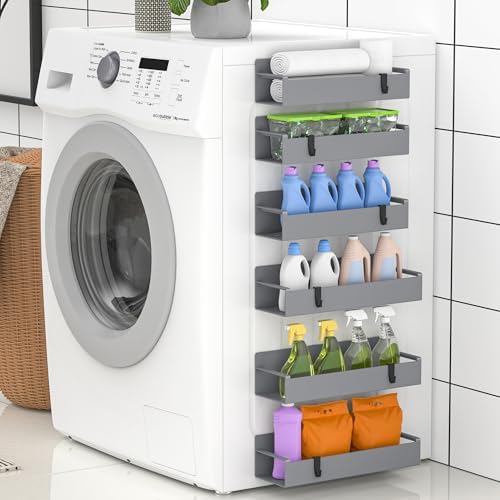 HuggieGems 6 Pack Dark Grey Magnetic Spice Rack Organizer - Image 6