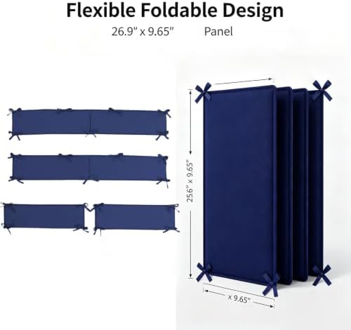 Foldable Rail Covers with Tie Straps, Mesh Soft Wall Padding Panels - Image 4