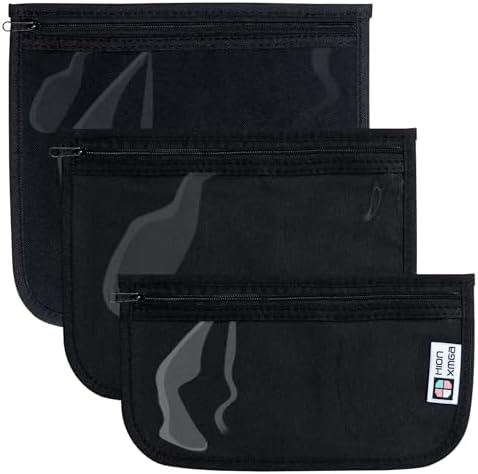 HIONXMGA Set of 3 Clear Travel Toiletry Bag, TSA Approved, Quart Size S/M/L by HIONXMGA