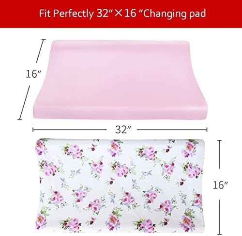 Changing Pad Cover for Girls 2 Pack, Lovely Print Soft Diaper Change Table - Image 5