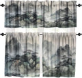Forest Valance Curtain for Kitchen, Watercolor Japan China Style Nature by LOMADIA
