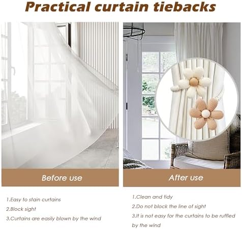 SRG Curtain Tiebacks for Curtains 2 Pack, Decorative Curtain Holdbacks for - Image 5