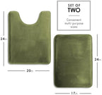 Clara Clark 2 Piece Bathroom Rugs, Velvet Memory Foam Bath Mat Set, Non-Slip - Image 2