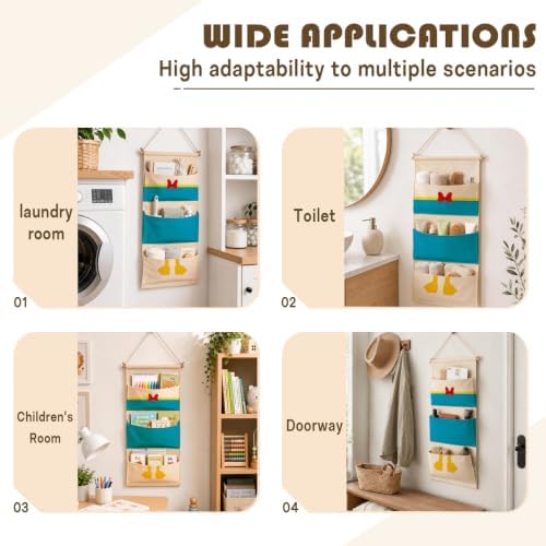 3-Pocket Hanging Wall Organizer, Cartoon Duck Design - Image 4