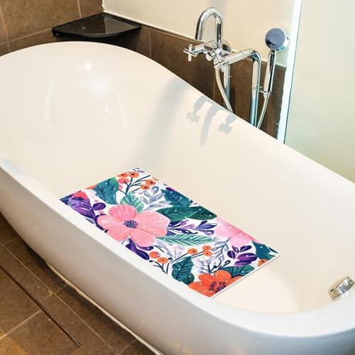 Shower Mat Non Slip, Flowers Berries Anti Slip Bath Mat - Image 5