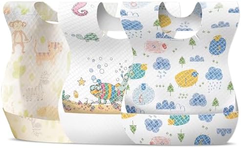 30/60pcs Baby Disposable Bibs-Individually Packaged, Leak Proof and Convenient by AIQIAOXIN