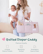 Lily Miles Baby Diaper Caddy Organizer, Quilted Nursery Storage Organizer - Image 2
