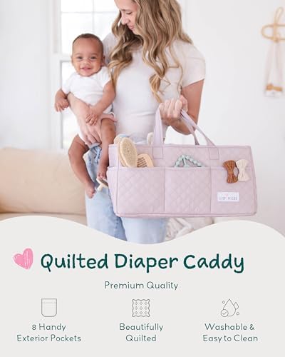 Lily Miles Baby Diaper Caddy Organizer, Quilted Nursery Storage Organizer - Image 2