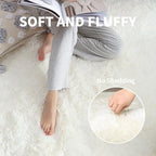 5x7 Thick Cream White Shag Rug for Girls Bedroom, Soft Plush Carpet - Image 3