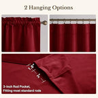 StangH Red Christmas Velvet Window Valance 52x18 Inch, 4-Panel Set - Image 4